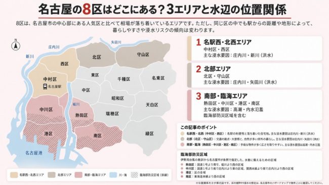名古屋8区と水辺リスクマップ